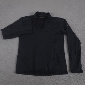 Under Armour Pullover Mens Medium Black ColdGear Fitted Grid Fleece Quarter Zip